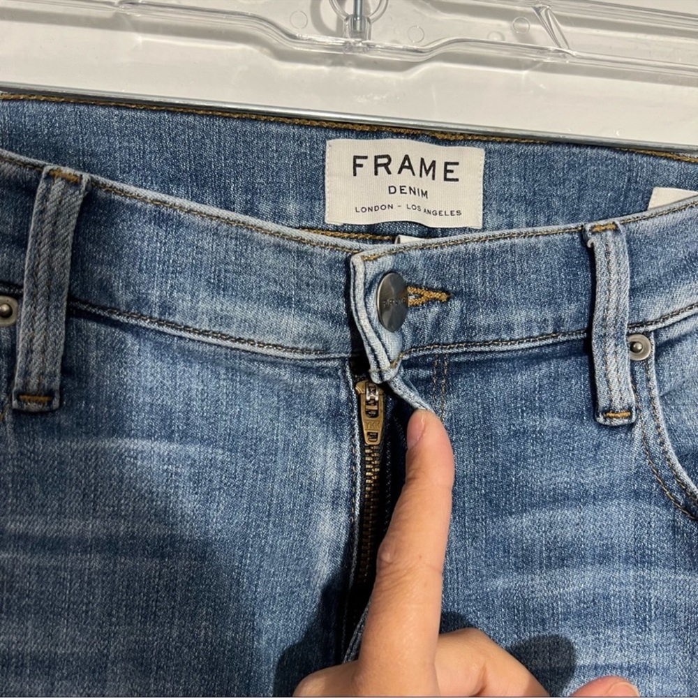 FRAME L'Homme Classic Straight Leg Jeans In Craters Wash Size 36 - Picture 6 of 12